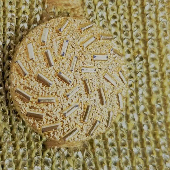 Vtg 80s Pierre Lamonte Gold Knit Lame' Tunic sz 10 - Picture 6 of 7